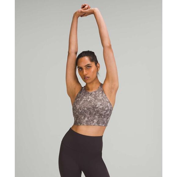 Lululemon Wunder Train Longline Animal Snake Print Sports Bra Crop Tank Top Sz S - Picture 1 of 8